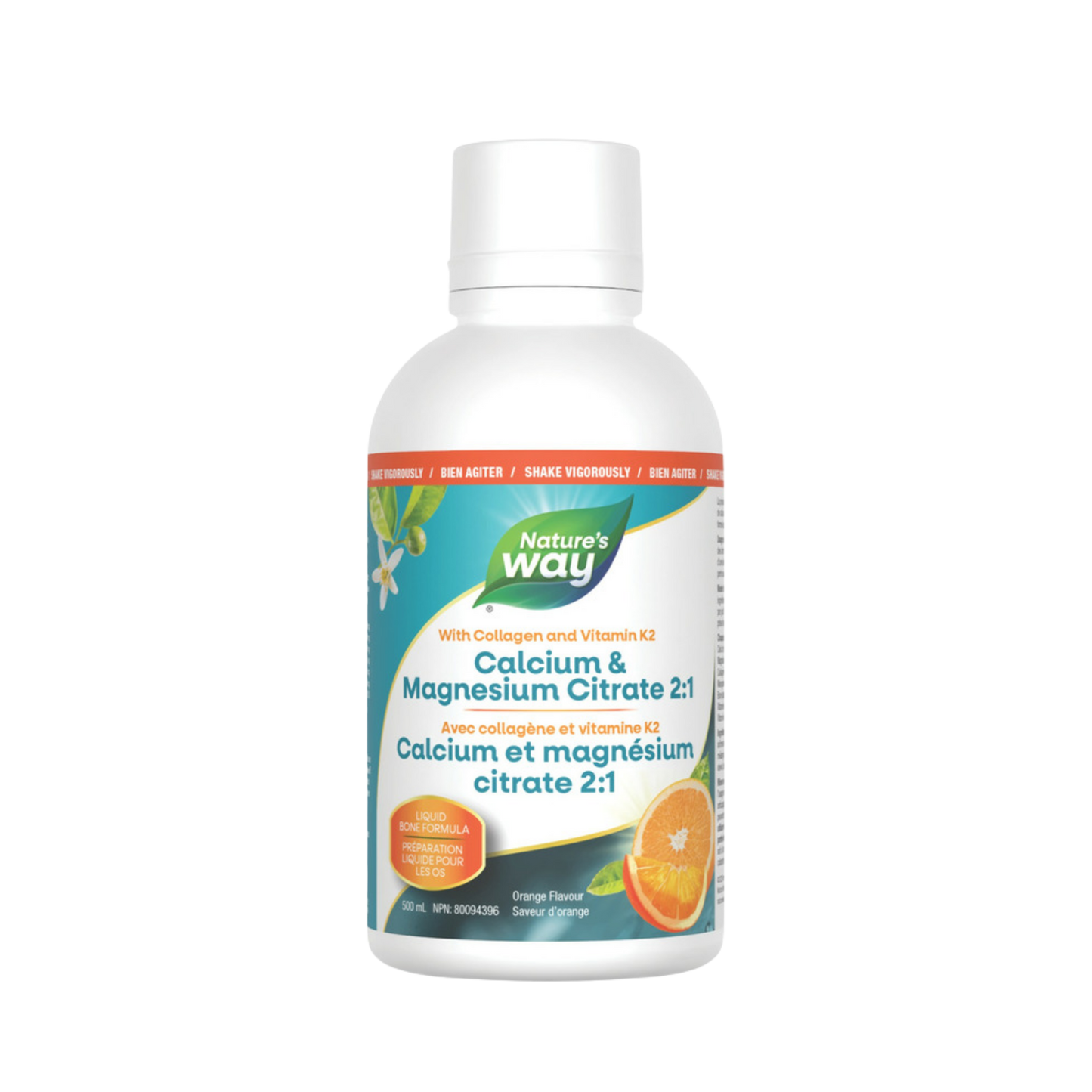 Nature's Way Calcium Magnesium Citrate 2:1 Liquid Bone Formula Orange 500 mL