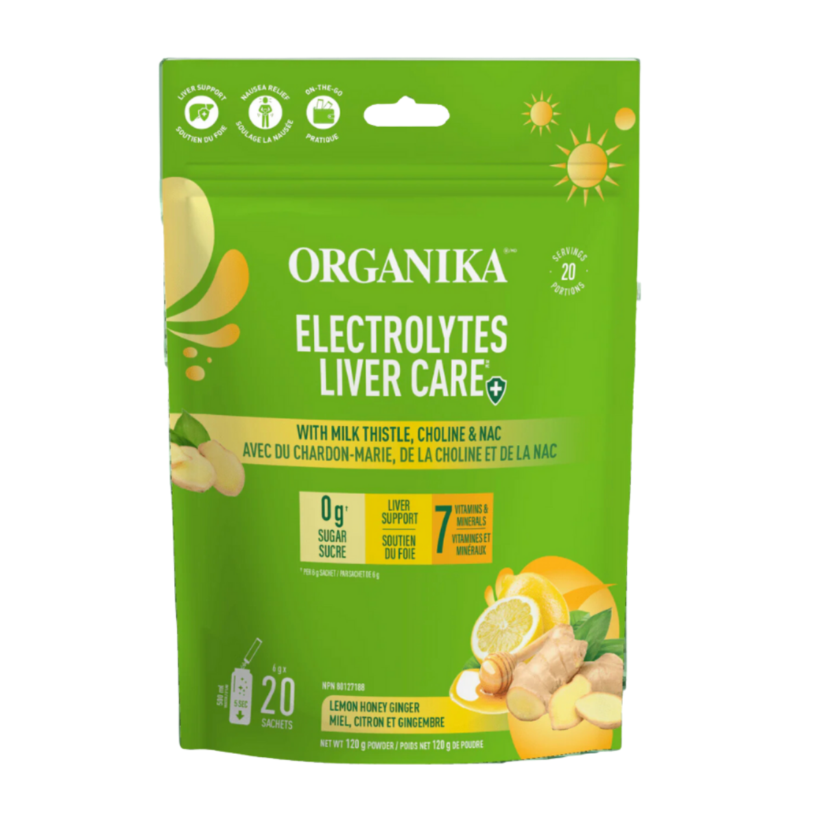Organika Electrolytes Lemon Honey Ginger 20 Sachets