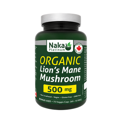 Organika Lion's Mane Mushroom 500 mg 75 Capsules