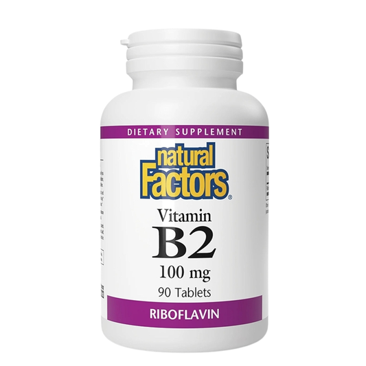 Natural Factors Vitamin B2 Riboflavin 100 mg, 90 Tablets