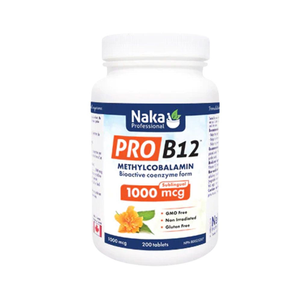 Naka Professional Pro B12 Bioactive Coenzyme Form 100 mcg Sublingual 200 Tablets