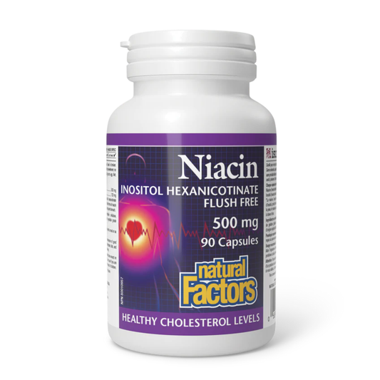 Natural Factors Niacin Inositol Flush-Free 500mg 90 Capsules