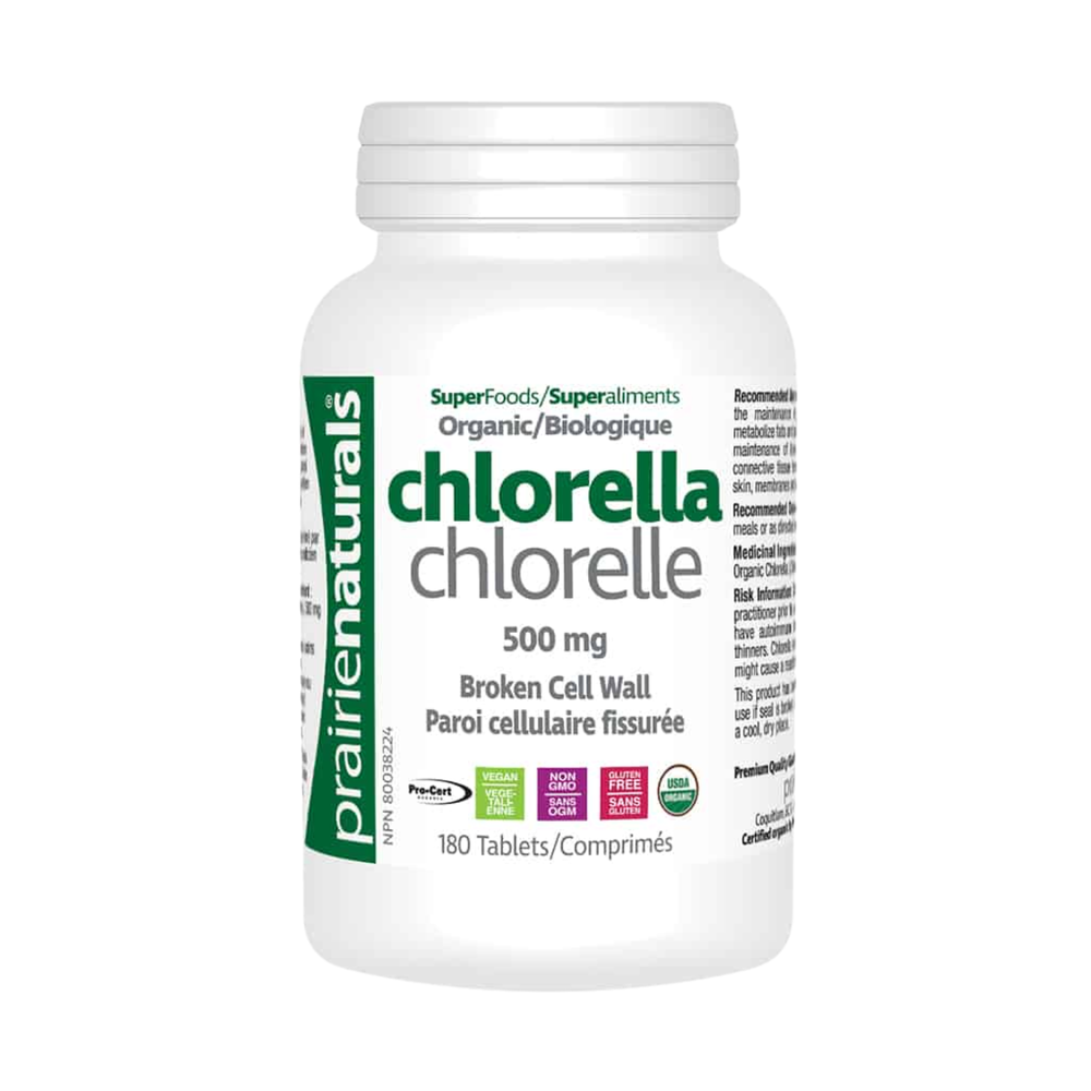 Prairie Naturals Chlorella 500mg 180 Tablets