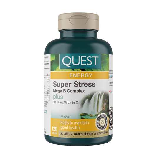 Quest Super Stress Mega B Complex Plus Vitamin C 120 Tablets