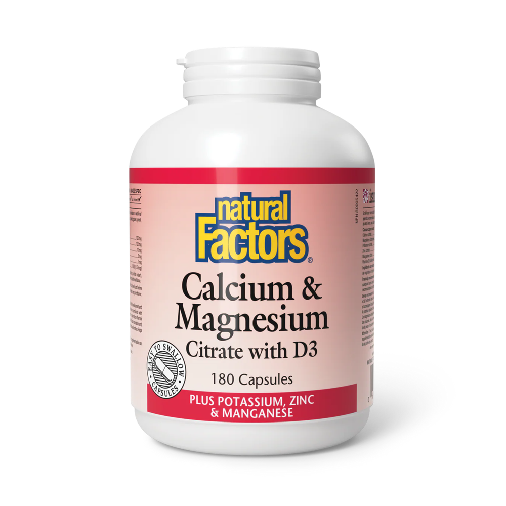 Natural Factors Calcium Magnesium Citrate 180 Tablets
