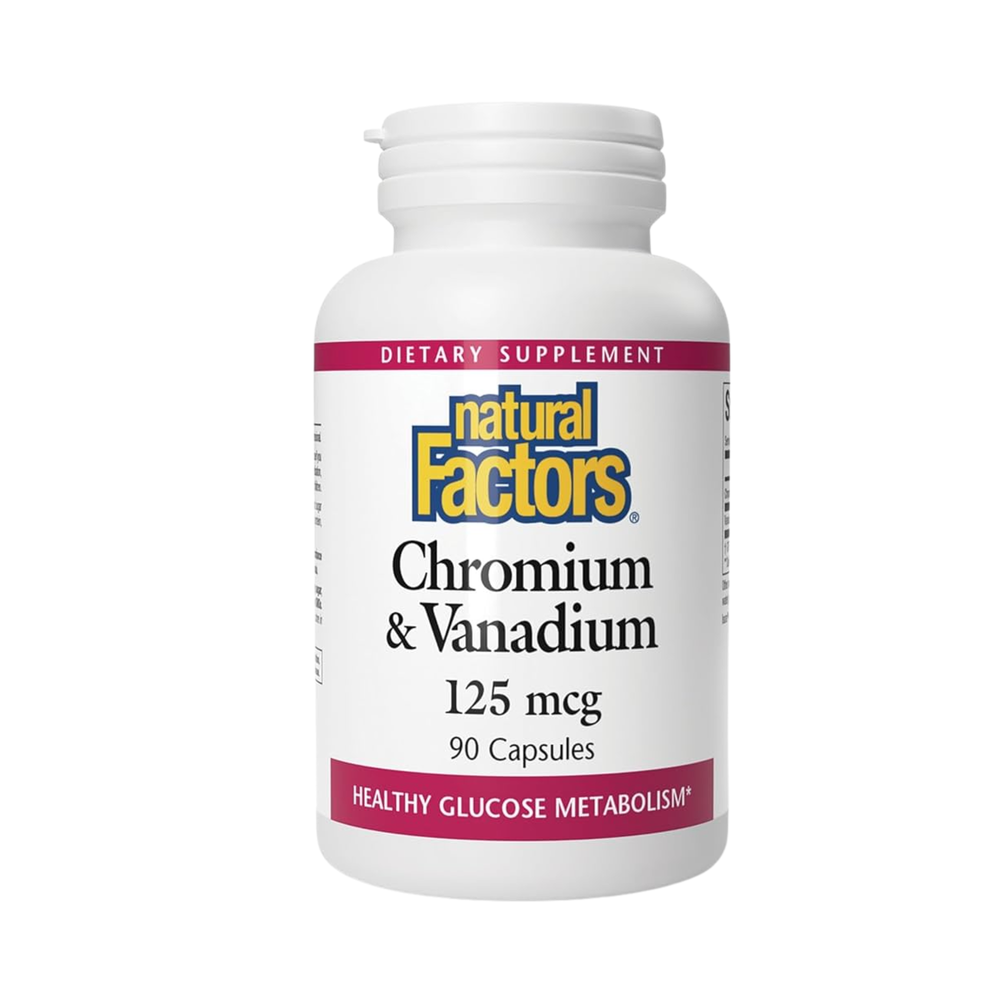 Natural Factors Chromium & Vanadium 125mcg 90 Capsules
