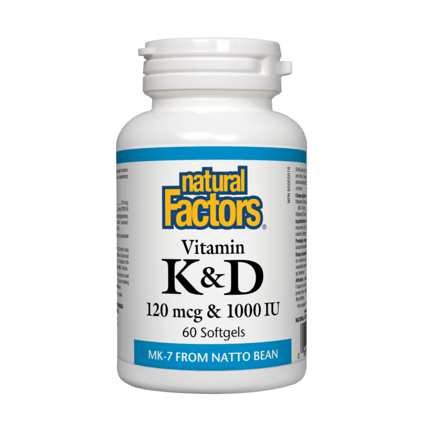 Natural Factors Vitamin K+D 60 Softgels