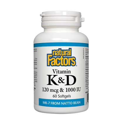 Natural Factors Vitamin K+D 60 Softgels