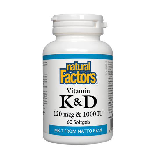 Natural Factors Vitamin K+D 60 Softgels