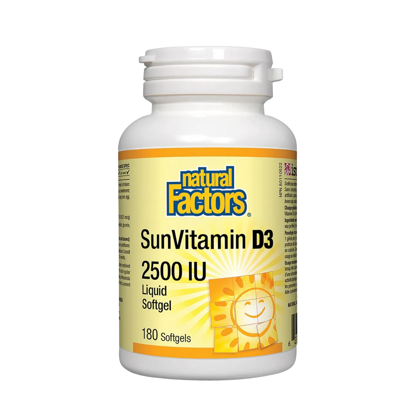 Natural Factors Vitamin D3 2500 IU 180 Softgels