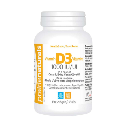 Prairie Naturals Vitamin D3 1000 IU 180 Softgels