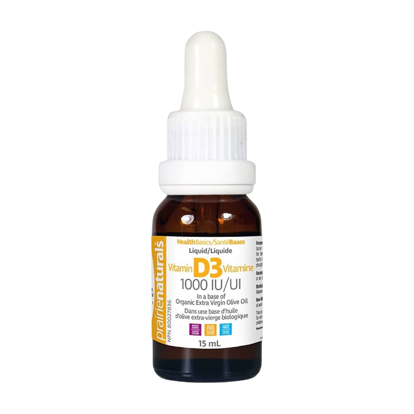 Prairie Naturals Vitamin D3 Liquid 1000 IU 15 mL