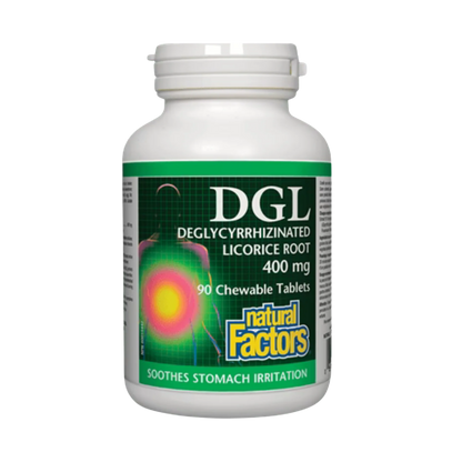 Natural Factors DGL 400 mg 90 Chewable Tablets