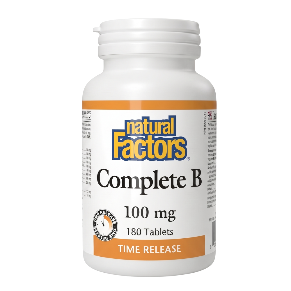 Natural Factors Complete B 100 mg 180 Tablets Time Release
