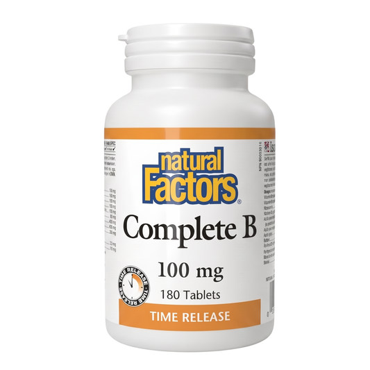 Natural Factors Complete B 100 mg 180 Tablets Time Release