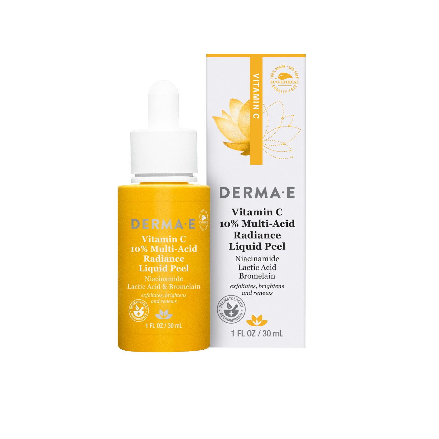 Derma E Brightening 10 Percent Multi-Acid Radiance Liquid Peel 30 mL