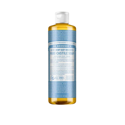 Dr Bronner's 18-in-1 Baby Unscented Pure Castile Soap 473 mL