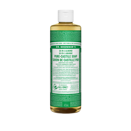 Dr Bronner's 18-in-1 Almond Pure Castile Soap 473 mL