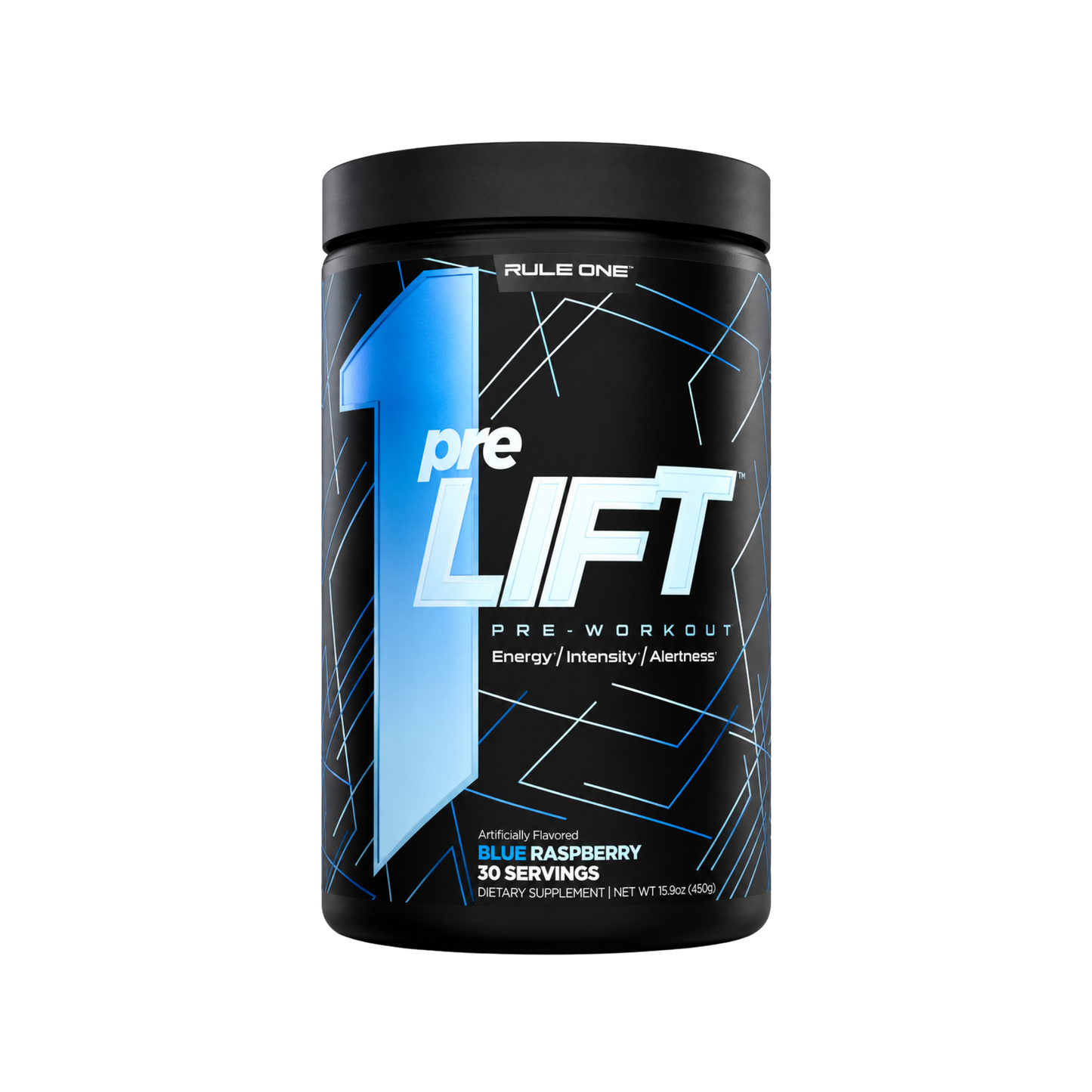 Rule One Pre-Lift Pre-Workout Blue Raspberry 30 Servings 450 g