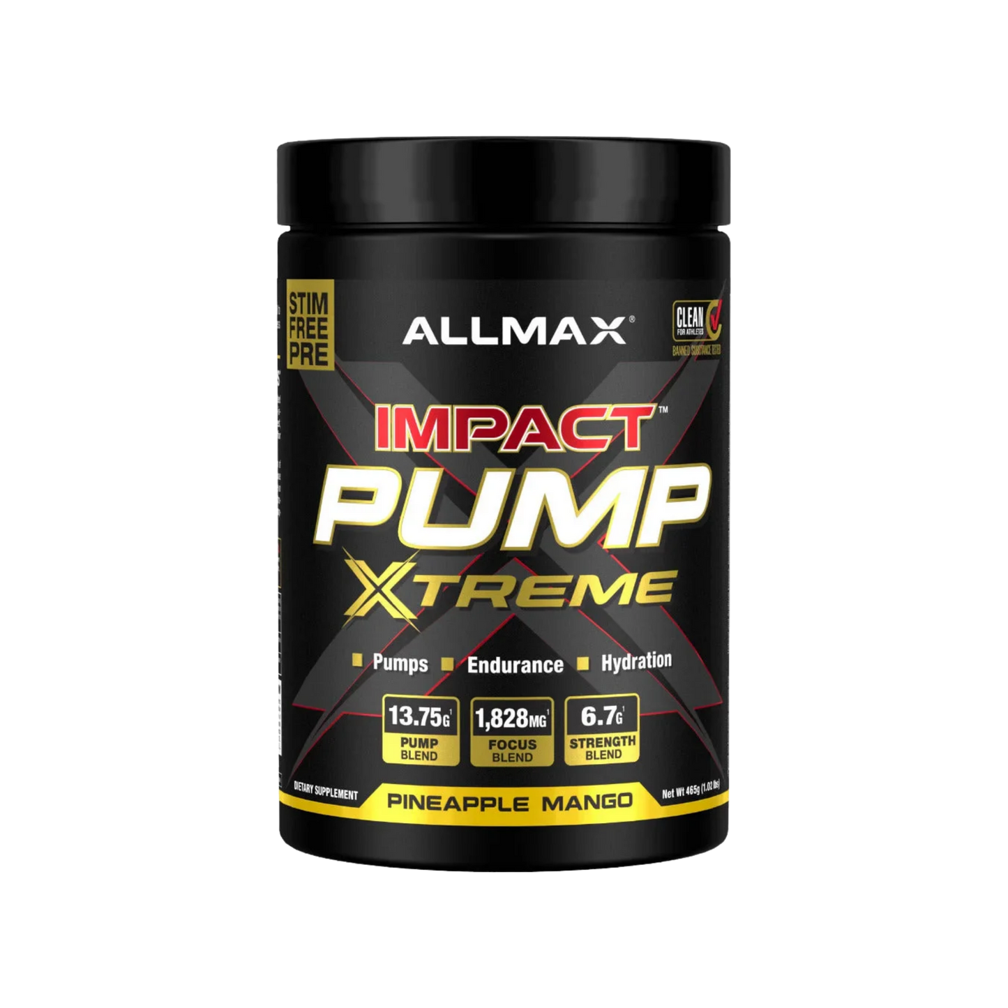 Allmax Impact Pump Extreme Stim-Free Pre-Workout Pineapple Mango 30 Servings