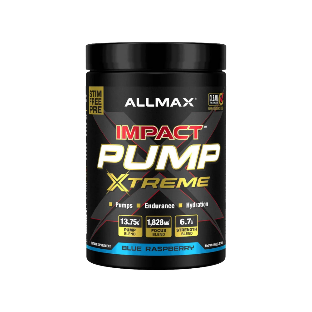 Allmax Impact Pump Extreme Stim-Free Pre-Workout Blue Raspberry 30 Servings
