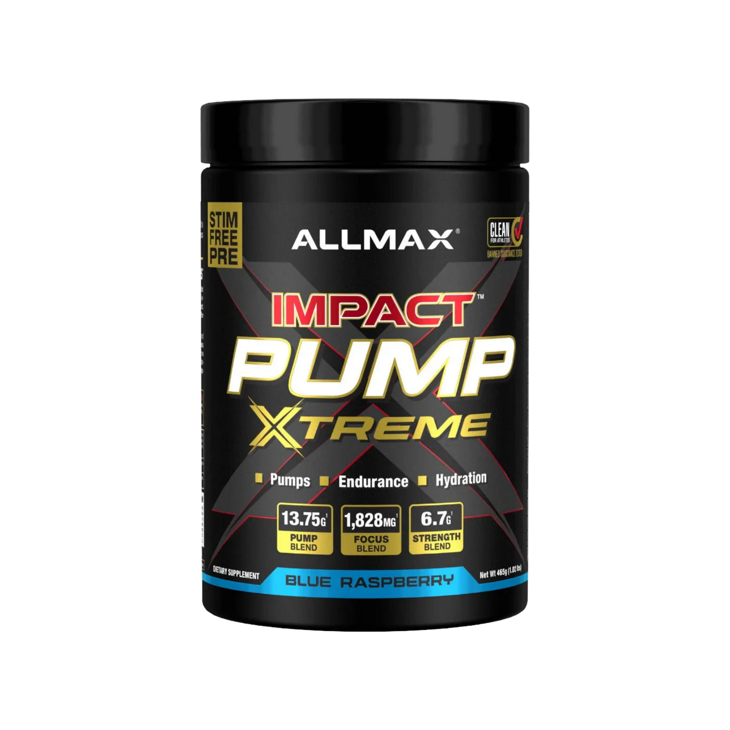 Allmax Impact Pump Extreme Stim-Free Pre-Workout Blue Raspberry 30 Servings