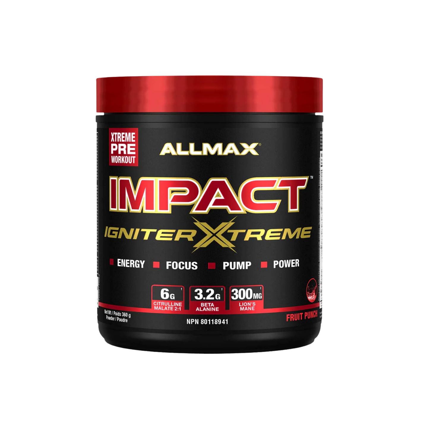 Allmax Impact Igniter Extreme Pre-Workout Fruit Punch 40 Servings