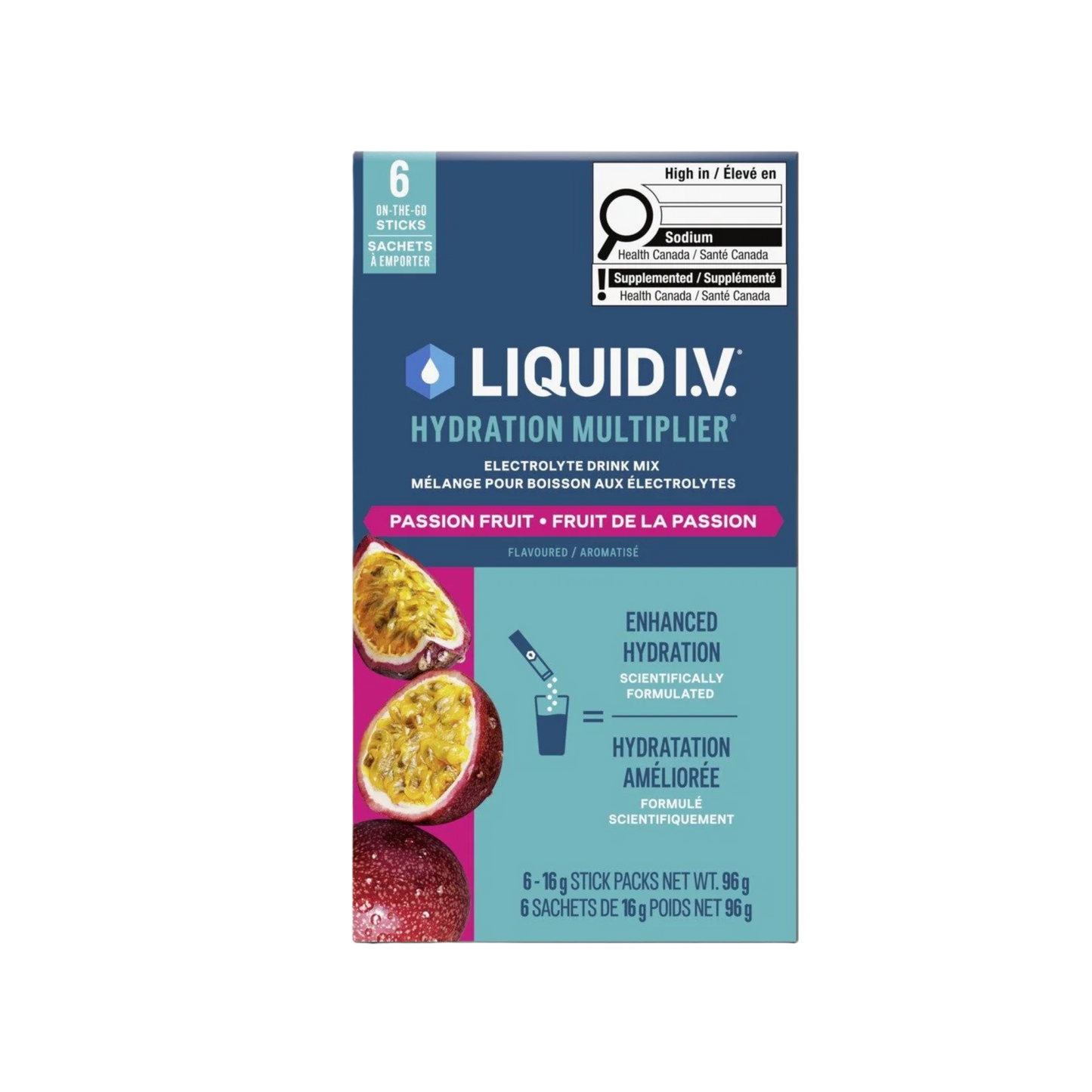 Liquid IV Hydration Multiplier Passion Fruit 6 Packets