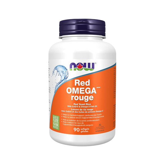 NOW Red Omega Red Yeast Rice CoQ10 Omega-3 90 Softgels