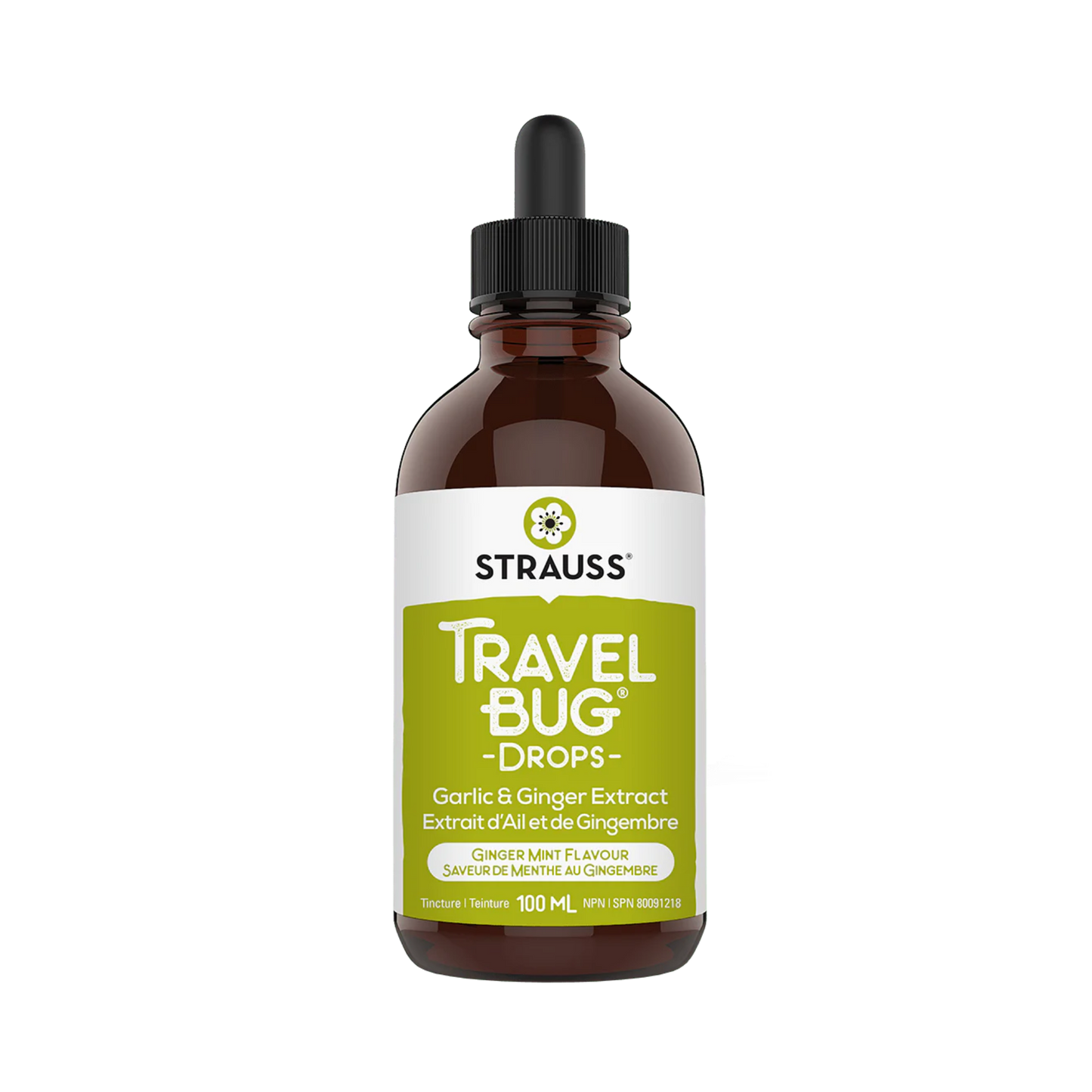 Strauss Travel Bug Drops Ginger Mint 100 mL