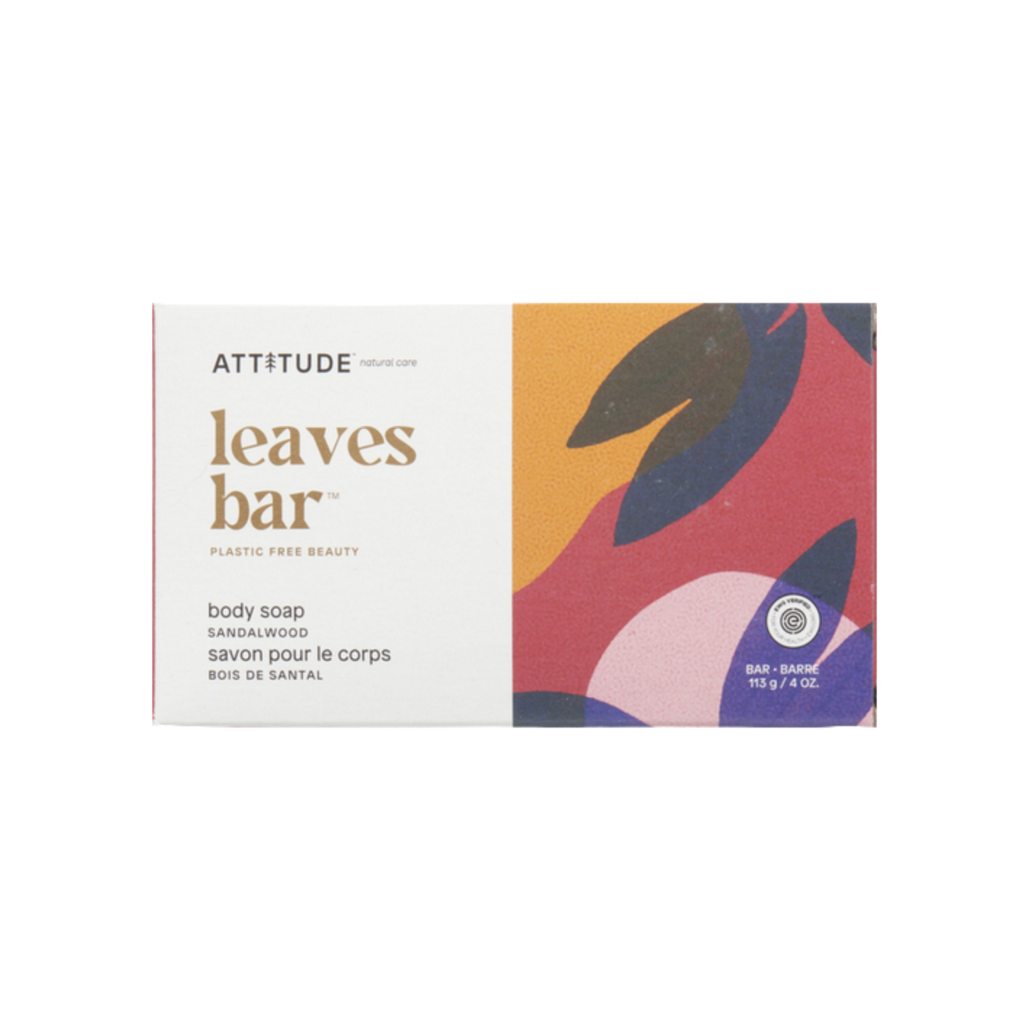 Attitude LEAVS Bar Body Soap Sandalwood
