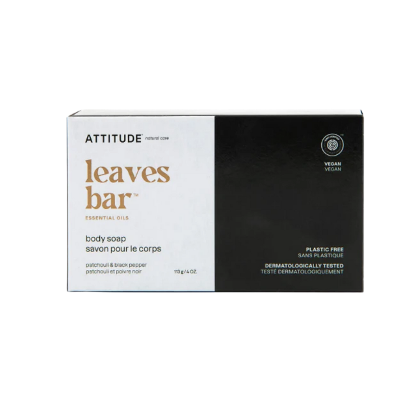 Attitude LEAVS Bar Body Soap Patchouli Black Pepper