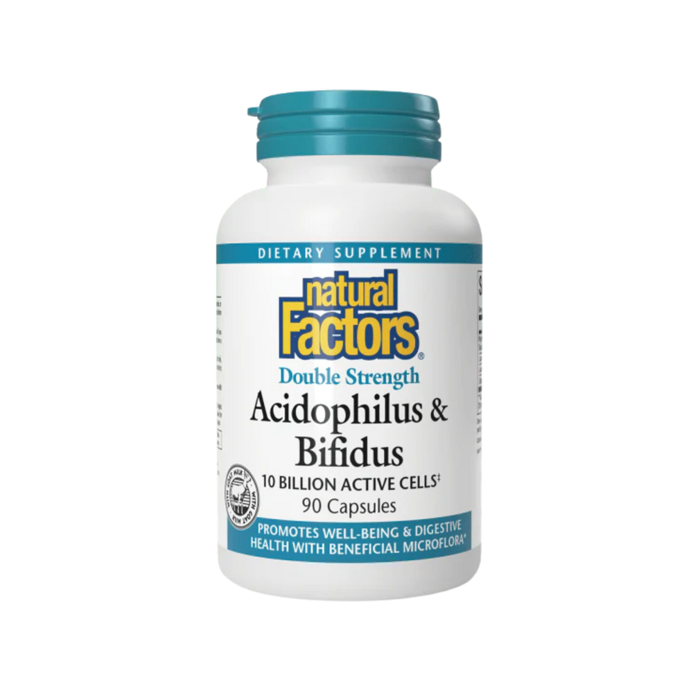 Natural Factors Double Strength Acidophilus and Bifidus 10 Billion 180 Capsules