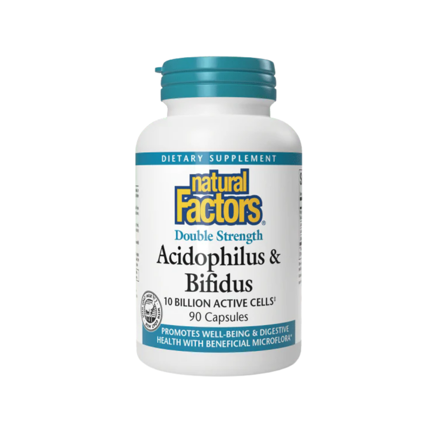 Natural Factors Double Strength Acidophilus and Bifidus 10 Billion 180 Capsules