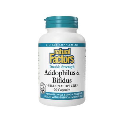 Natural Factors Double Strength Acidophilus and Bifidus 10 Billion 180 Capsules