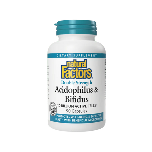 Natural Factors Double Strength Acidophilus and Bifidus 10 Billion 180 Capsules