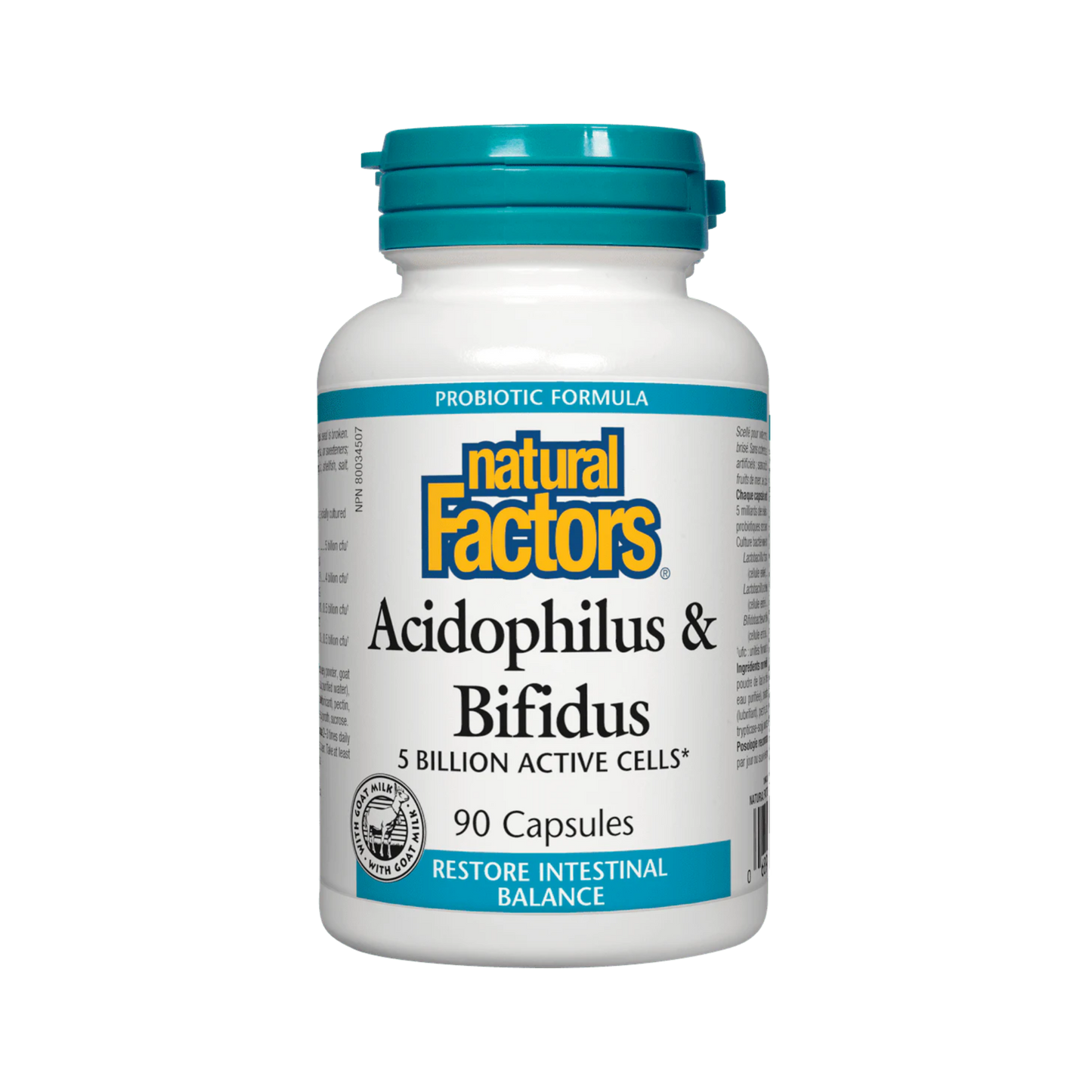 Natural Factors Acidophilus and Bifidus 5 Billion 180 Capsules