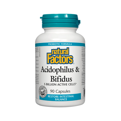 Natural Factors Acidophilus and Bifidus 5 Billion 180 Capsules