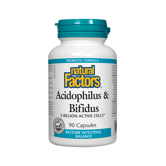 Natural Factors Acidophilus and Bifidus 5 Billion 180 Capsules