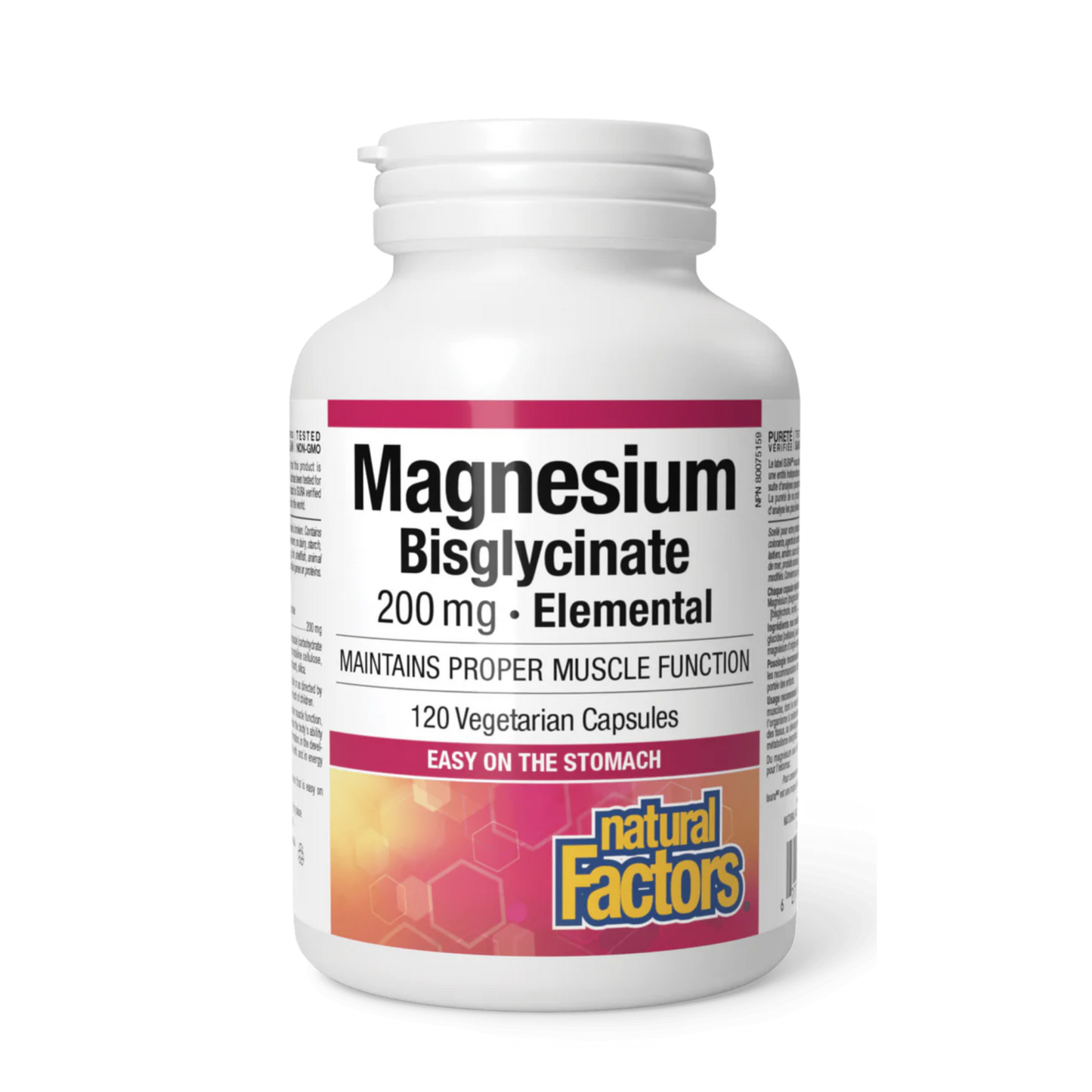Natural Factors Magnesium Bisglycinate 200 mg 120 Capsules