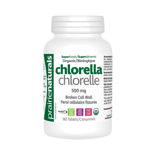 Prairie Naturals Chlorella 500mg 180 Tablets