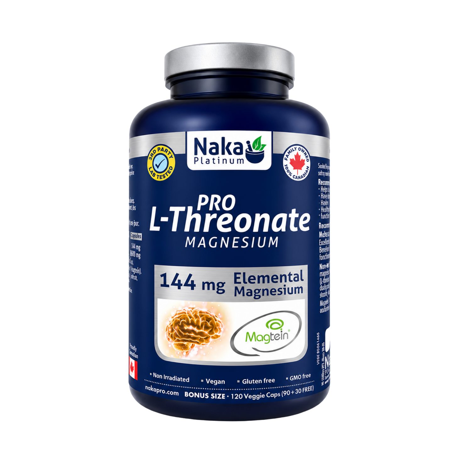 Naka Platinum Pro L-Threonate Magnesium 144mg 120 Capsules