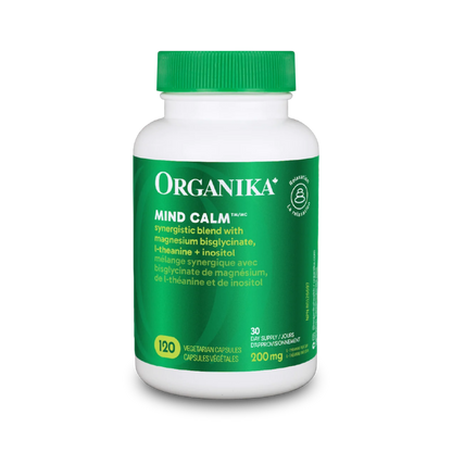 Organika Mind Calm Magnesium L-Theanine Inositol 120 Capsules