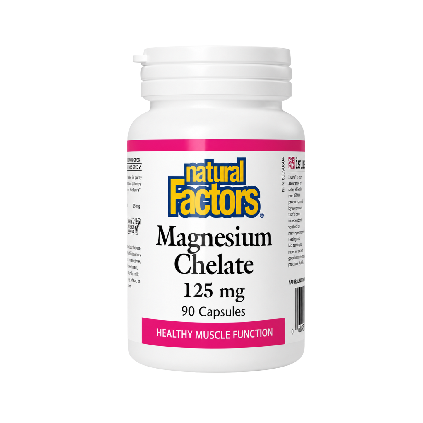 Natural Factors Magnesium Chelate 125 mg 90 Capsules