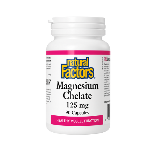 Natural Factors Magnesium Chelate 125 mg 90 Capsules