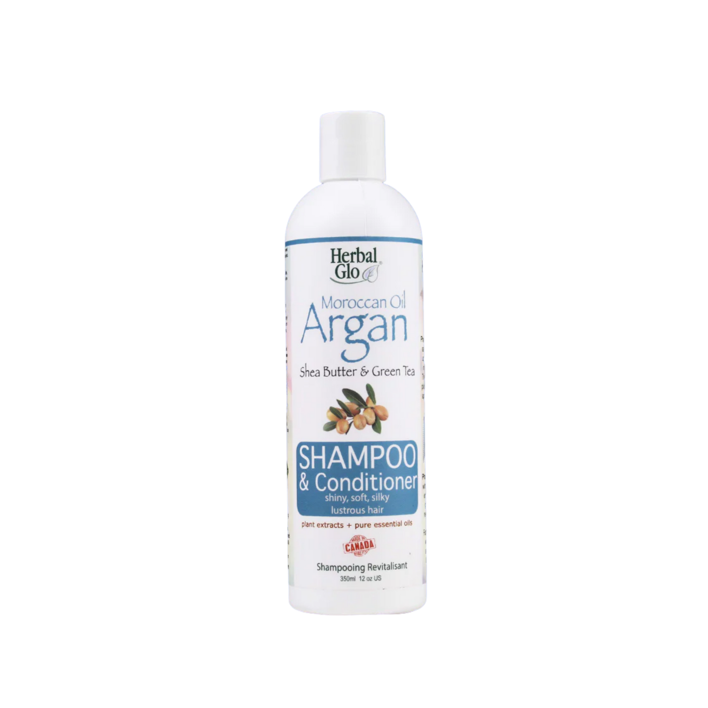 Herbal Glo Moroccan Oil Argan Shea Butter Green Tea Shampoo and Conditioner 350 mL