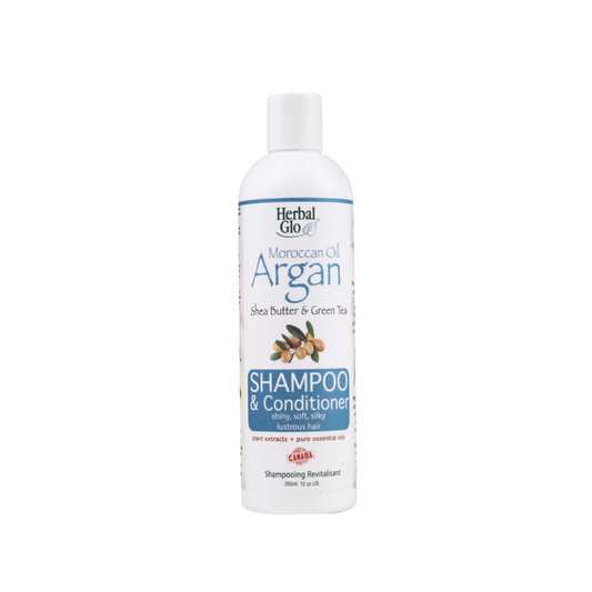 Herbal Glo Moroccan Oil Argan Shea Butter Green Tea Shampoo and Conditioner 350 mL