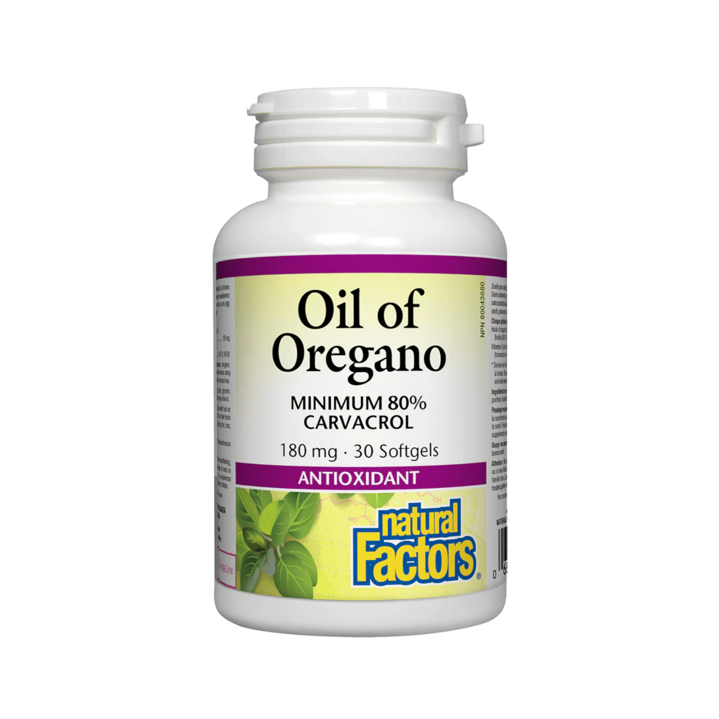 Natural Factors Oil of Oregano 60 Softgels