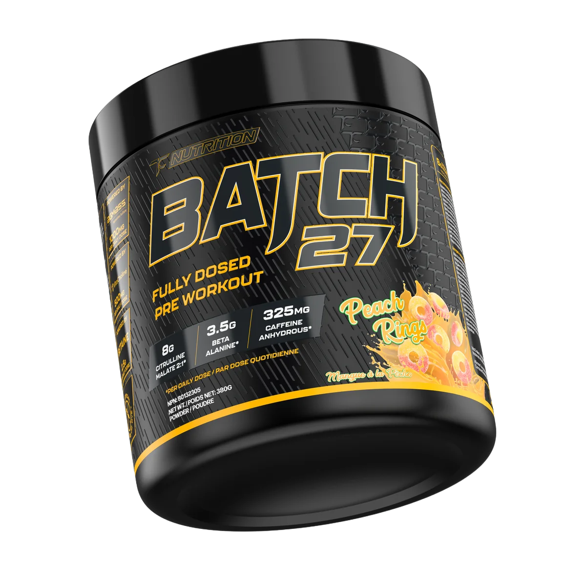 TC Nutrition Batch 27 Peach Rings Pre-Workout 380 g