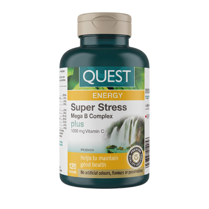 Quest Super Stress Mega B Complex Plus Vitamin C 120 Tablets